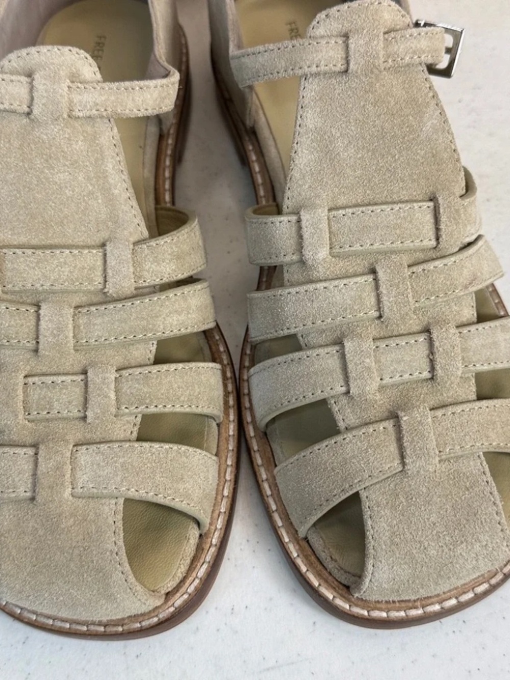Free People Willow Fisherman Sandal (Women) Color: Oiled Suede/Beige Sz 7.5 - Picture 5 of 7
